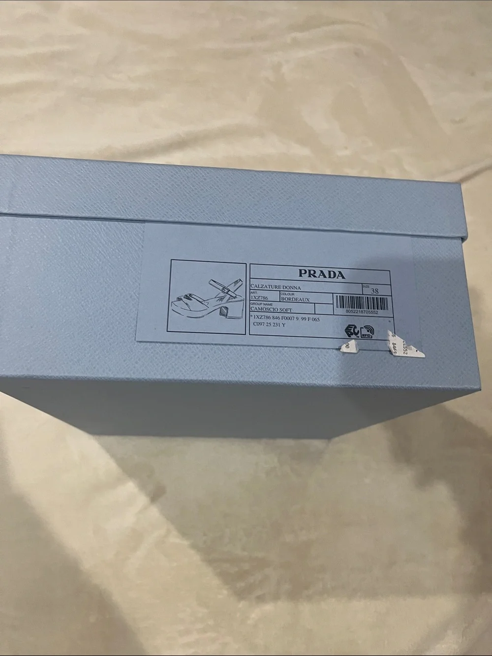 Prada Light Blue Saffiano Logo Box